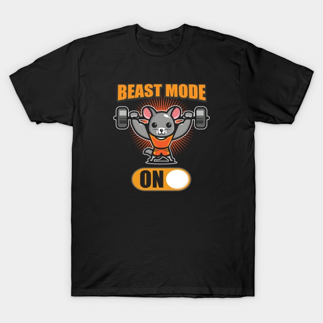 Cute Fitness Mouse Beast Gym T-Shirt by Foxxy Merch